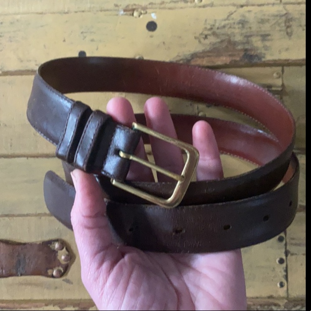 MENS VINTAGE COACH 100% LEATHER BELT BROWN VINTAGE GOLD HARDWARE MENS 38 WAIST